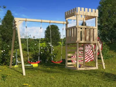 Spielturm Ritterburg Löwenherz SET naturbelassen Produktbild #10