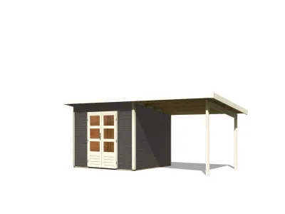 Gartenhaus SET Northeim 3 - Terragrau, inkl. 3,3 m Anbaudach Produktbild #6