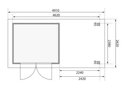 Gartenhaus SET Askola 3,5 19 mm terragrau, inkl. 2,4 m Anbaudach + Rückwand Produktbild #8