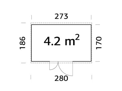 Gerätehaus Leif 4,2 m² 16 mm grau tauchimprägniert Produktbild #2