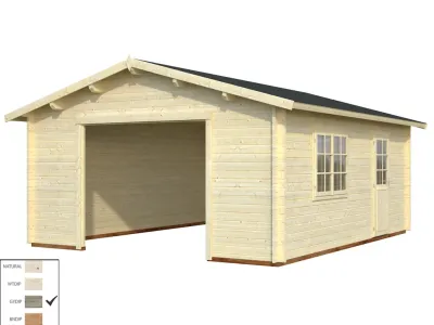 Garage Roger 23,9 m² ohne Tor 44 mm grau tauchimprägniert Produktbild #2