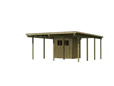 Carport Flachdachcarport mit integriertem Abstellraum 1 kdi Produktbild #4