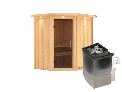 Sauna Systemsauna Taurin mit Dachkranz, inkl. 9 kW Ofen mit integrierter Steuerung Produktbild #9