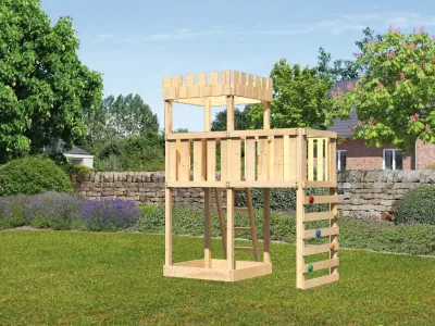 Spielturm Ritterburg Löwenherz SET naturbelassen Produktbild #1