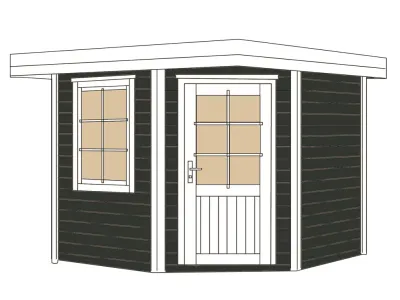 Gartenhaus Designhaus 213 Plus Gr. 1 anthrazit Produktbild #3