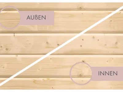 Massivholzsauna Sonara mit Dachkranz bronzierte Ganzglastür Produktbild #9