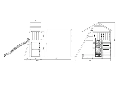 Spielturm Smart 7 Bridge teakfarben inkl. Rutsche grün Produktbild #6