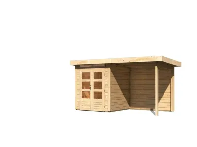Gartenhaus SET Kandern 1 28 mm naturbelassen, inkl. 2,6 m Anbaudach + Rückwand Produktbild #6