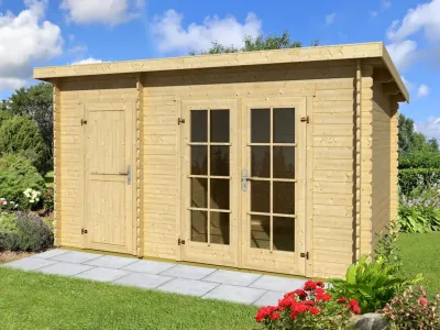 Gartenhaus Blockbohlenhaus Belmont 2 34 mm naturbelassen Produktbild #2