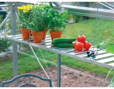 Gewächshaus Zubehör Abklappbares Alu-Wandregal Produktbild #1