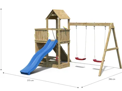 Spielturm Floppi KDI inkl. Doppelschaukel + Rutsche Produktbild #14