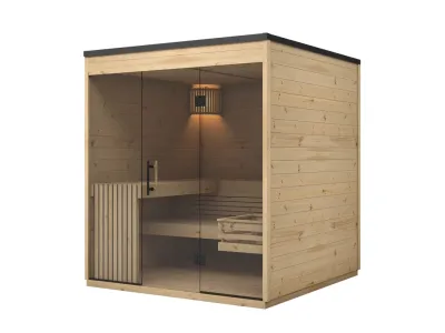 Gartensauna Lilly natur SPARSET 9kW Ofen und ext. Strg. Produktbild #2