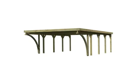 Carport Doppel 3 CLASSIC inkl. 2 Einfahrtsbögen, inkl. 0,5 mm Stahldachplatte Produktbild #4