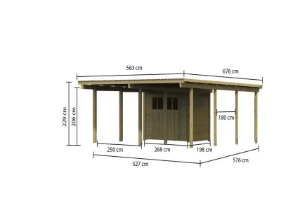 Carport Flachdachcarport mit integriertem Abstellraum 1 kdi Produktbild #2