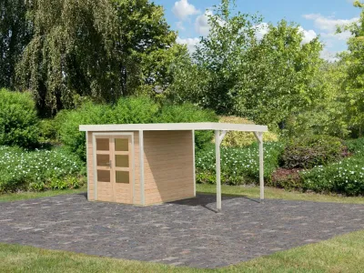 Hybrid-Gartenhaus Jupiter A Set naturbelassen/weiß Produktbild #3