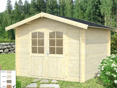 Gartenhaus Blockbohlenhaus Lotta 7,3 m² 28 mm braun tauchimprägniert Produktbild #1