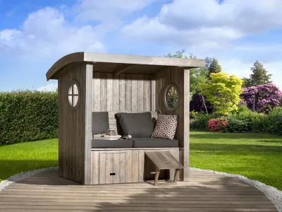 Gartenlaube Sitzlaube Merano 19 mm silbergrau Produktbild #1