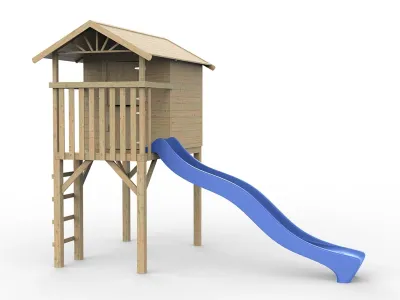 Stelzenhaus Tree Hut KDI inkl. Rutsche blau Produktbild #2