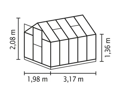 Gewächshaus Triton HKP 6 mm, dunkelgrün Produktbild #3