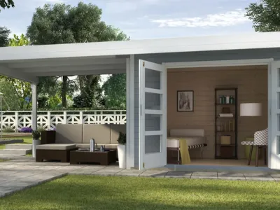 Gartenhaus Designhaus 126 B Gr. 2 28 mm grau Produktbild #3