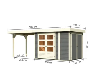 Gartenhaus Retola 2 Set terragrau Produktbild #3