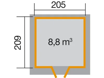 Gerätehaus 227 Gr. 1 21 mm schwedenrot Produktbild #2