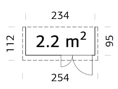 Gerätehaus Anlehnhaus Leif 2,2 m² 16 mm grau tauchimprägniert Produktbild #2