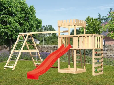 Spielturm Ritterburg Löwenherz SET naturbelassen Produktbild #1