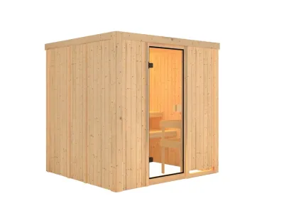 Sauna Tromsö mit bronzierter Glastür Produktbild #5