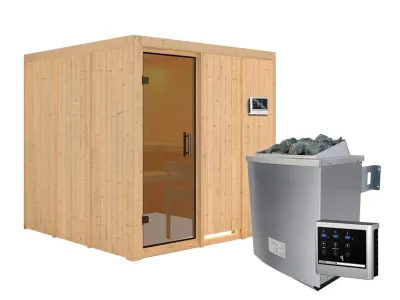 Systemsauna Rodin graphit Ganzglastür, inkl. 9 kW Saunaofen ext. Steuerung Produktbild #5
