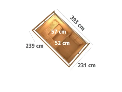 Saunahaus Skrollan 3 mit Klarglastür & Vorraum, inkl. 9 kW Bio-Kombiofen mit externer Steuerung Produktbild #4