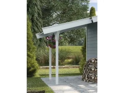 Gartenhaus Schleppdach für Satteldachhäuser 19 + 21 mm weiß Produktbild #2