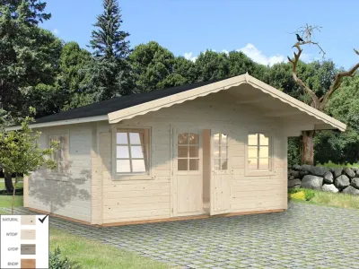Gartenhaus Blockbohlenhaus Helena 18,6 m² 70 mm naturbelassen Produktbild #1