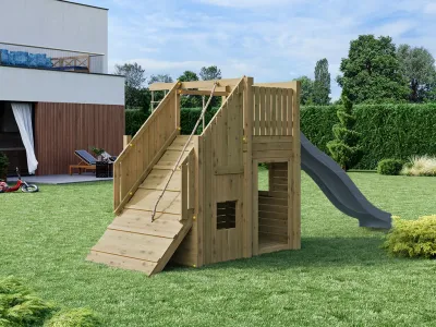 Spielturm Ramphouse KDI inkl. Rutsche grau Produktbild #2