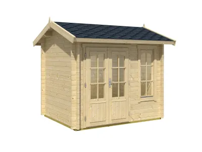 Gartenhaus Blockbohlenhaus Alex Mini 44 mm naturbelassen Produktbild #2