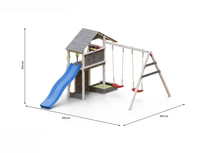 Spielturm Smart 2 grau-weiß inkl. Rutsche blau Produktbild #7