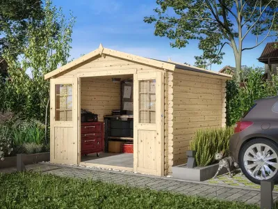Gartenhaus Blockbohlenhaus CA2874 28 mm naturbelassen Produktbild #1