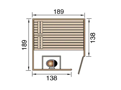 Sauna Massivholzsauna Valida Eck 2 GT klare Ganzglastür Produktbild #2