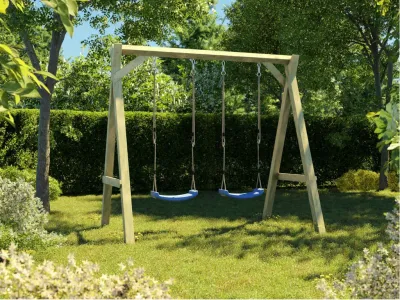 Doppelschaukel KDI inkl. 2 Schaukelsitze blau Produktbild #1
