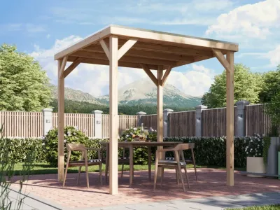 Pavillon Gartenlaube Cubeco Fichte naturbelassen Produktbild #1