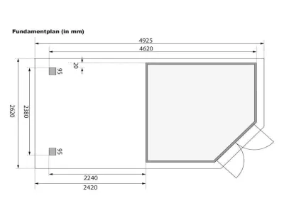 Gartenhaus SET Goldendorf 5 ECO 19 mm terragrau, inkl. 2,4 m Anbaudach + Rückwand Produktbild #3