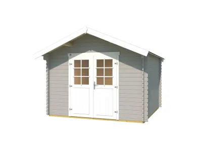 Gartenhaus Blockbohlenhaus 209 Gr. 2,5 28 mm hellgrau Produktbild #2