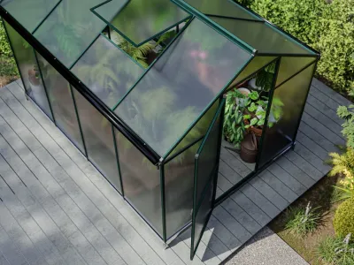 Gewächshaus Aluminium Garten Pflanzenhaus Alu Treibhaus Frühbeet mit Fundament Produktbild #8