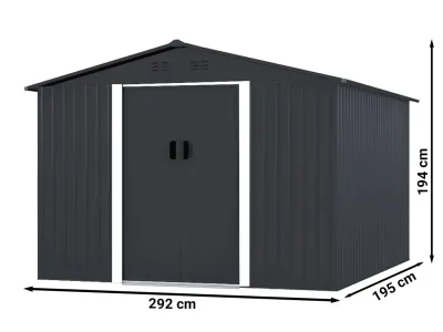 Metall-Gerätehaus Classic Anthrazit Produktbild #4