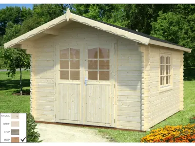 Gartenhaus Blockbohlenhaus Sally 10,2 m² 44 mm braun tauchimprägniert Produktbild #1