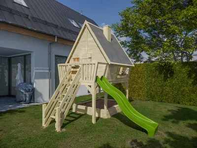 Stelzenhaus Clubhouse KDI inkl. Rutsche grün Produktbild #1