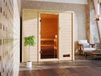 Sauna Adelina mit bronzierter Glastür Produktbild #1