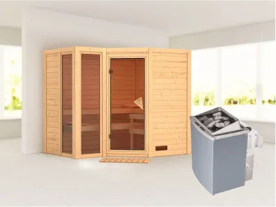Sauna Massivholzsauna Amara inkl. 9 kW Saunaofen integr. Steuerung Produktbild #1