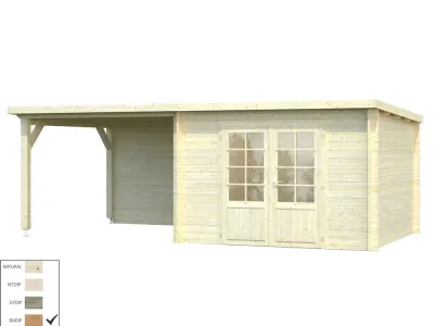 Gartenhaus Blockbohlenhaus Ella 8,7+8,2 m² 28 mm braun tauchimprägniert Produktbild #6