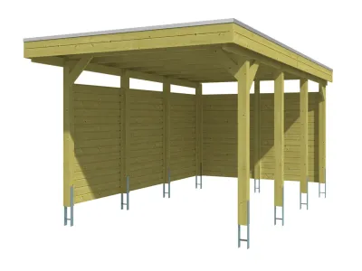 Carport SPARSET Friesland inkl. Rück- und Seitenwand Produktbild #2